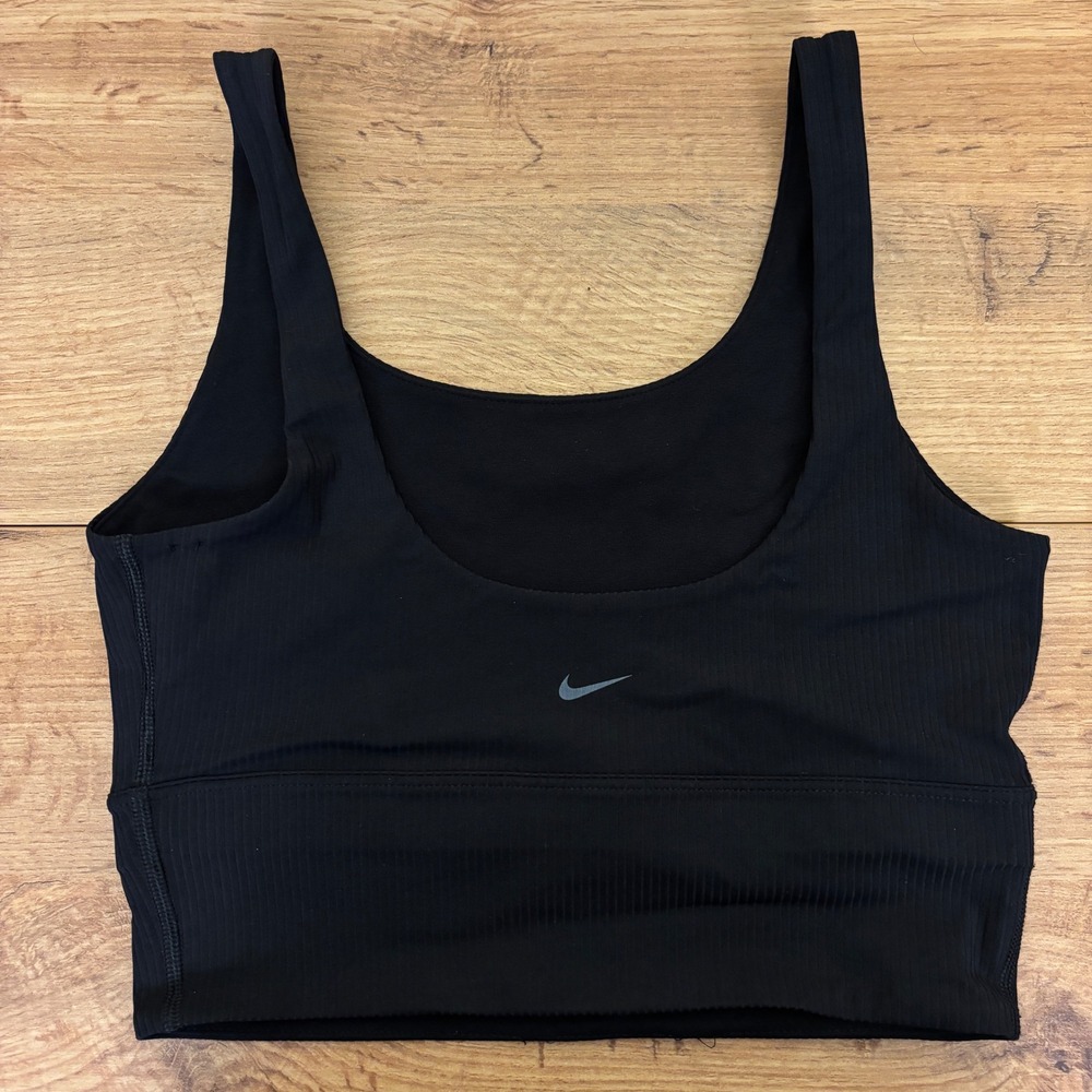 NWOT NIKE Zenvy Rib Dri-Fit Sports Bra Black Women Size XS Active Workout Gym - Picture 5 of 11